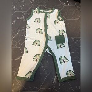 Kyte BABY Green and Cream Rainbow Romper